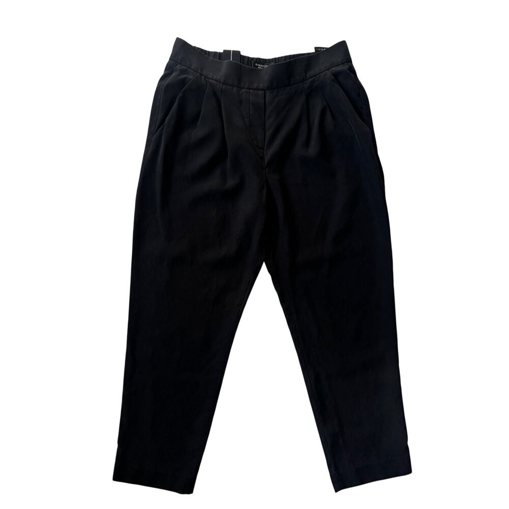 Babaton Aritzia Cohen Relaxed Tapered Grazer Pant Black Silk Wool Sz 0 NWT